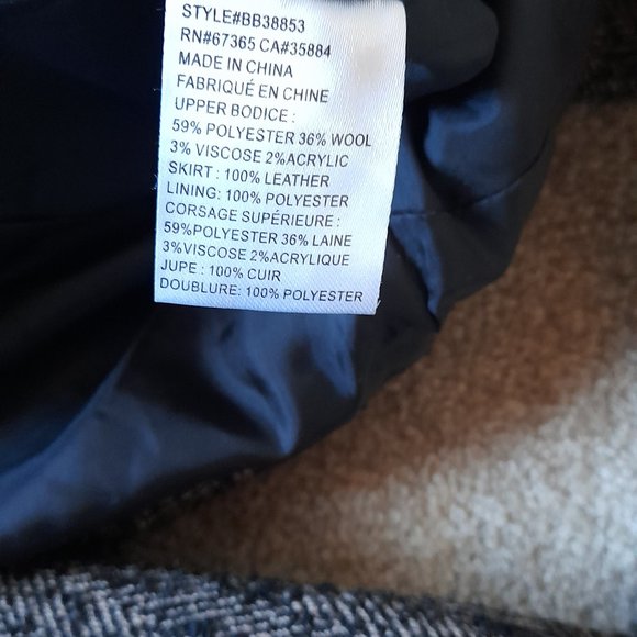 NEW BB Dakota Wool and Leateher Dress Size 6 - Picture 5 of 10